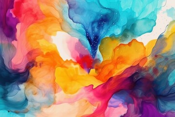 Abstract watercolor background with vibrant colors, Generative ai