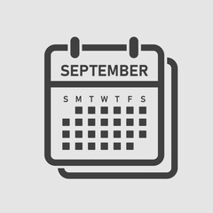 Vector template icon page calendar month September