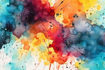 Obraz premium Abstract watercolor background with vibrant colors, Generative ai