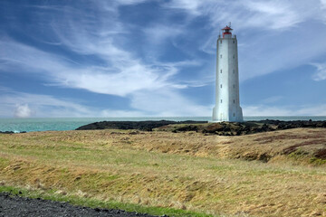 Fototapeta na wymiar Lighthouse in the west part of Iceland