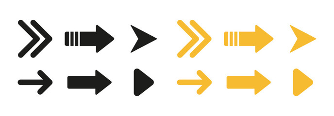 Arrow icons or symbols used for indicating direction, navigation, or visual representation. Arrows, direction, navigation, symbols, indicators.