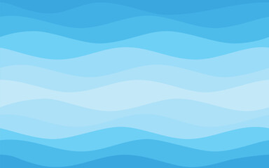 Seamless sea waves pattern. Water wave abstract design. Blue ocean wave layer