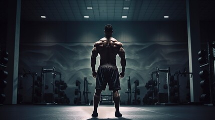Bodybuilder Man, Generative AI, Illustration