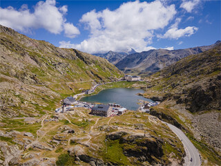 Fototapeta na wymiar aerial view of the Gran S. Bernardo pass
