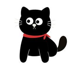 Cute balck cat sitting