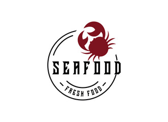 Seafood logo design restaurant fresh crab and shrimp logo for label product and seafood shop