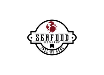 Seafood logo design restaurant fresh crab and shrimp logo for label product and seafood shop