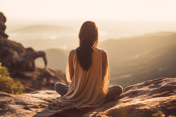 A person practicing gratitude and mindfulness, mental health Generative AI