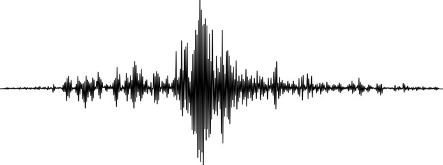 Earthquake seismograph wave. Seismic activity vibration level or earthquake pulse amplitude. Geology science vector seismogram, audio or sound waveform, music record equalizer data - obrazy, fototapety, plakaty
