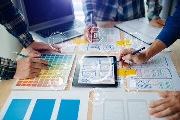 ￼.UX graphic designer planning application process development prototype wireframe for web smart...
