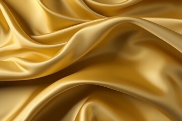 Luxurious Golden Satin Waves: Shimmering Elegance, Generated Ai