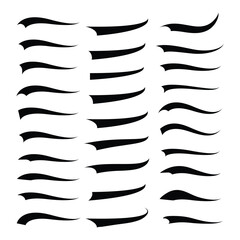 Text Tails Swoosh Baseball Sign, Typography font curve tail, font swoosh tail ornamental vector, baseball tail shape for text ornaments football or athletics tail, ornamental swash underline Swirl 
