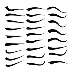 Text Tails Swoosh Baseball Sign, Typography font curve tail, font swoosh tail ornamental vector, baseball tail shape for text ornaments football or athletics tail, ornamental swash underline Swirl 
