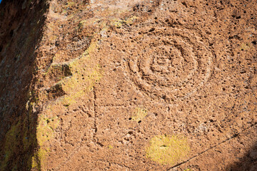 Petroglyphs at Bandelier National Monument in New Mexico