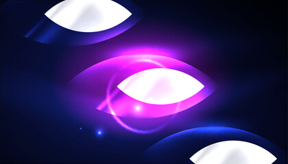 Abstract background vector neon glowing geometric elements. Hi-tech design for wallpaper, banner, background, landing page, wall art, invitation, prints, posters