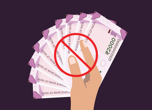 ₹2000 Currency Note Demonetization Illustration