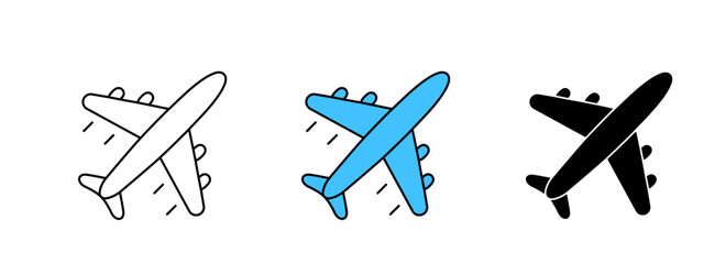 Plane line icon isolated illustration