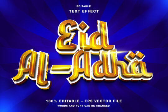 Eid al adha 3d style editable text effect