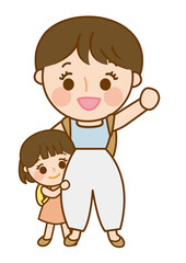 親子のレジャーイラスト