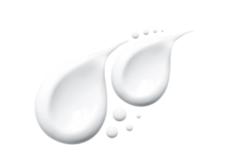 cosmetic smears cream texture on transparent background