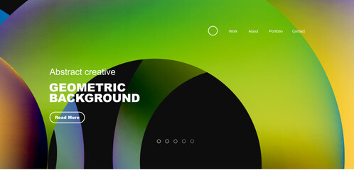 Naklejka premium Circles minimal abstract background. Techno or business concept, pattern for wallpaper, banner, background, landing page, wall art, invitation, prints