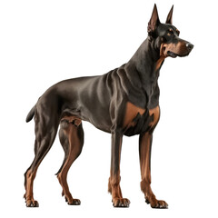 doberman looking isolated on white