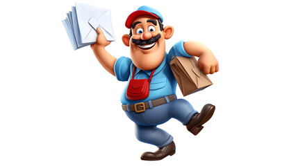 Mailman isolated on transparent background PNG - Generative AI
