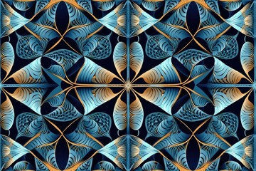 abstract design with repeated patterns of symmetry and rotation, created with generative ai
