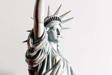 Obraz premium Statue of Liberty in New York isolated on white. Generative ai.