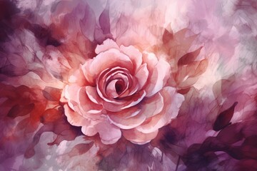Abstract rose pattern in shades of rose and purple, Generative ai