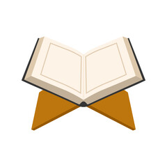 Al-Quran is islam religion book, vector graphic illustration, nuzulul quran night, isolated on white background