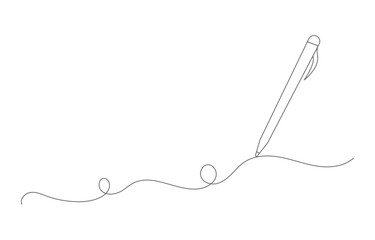 Scribble line with pencil easily editable line art. Line drawing of pen writing wave shape thin stroke.