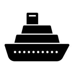 Cruise ship icon for sea transportation and package delivery