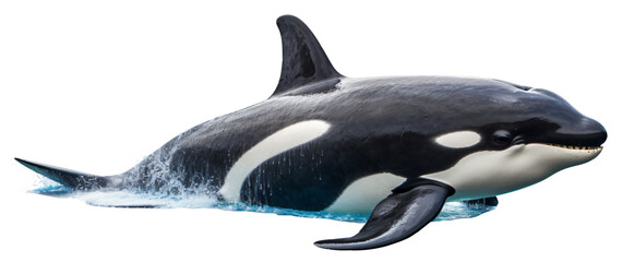 Orca isolated on the transparent background PNG. AI generative.