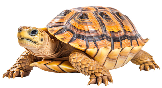 Afrian turtle isolated on the transparent background PNG. AI generative.