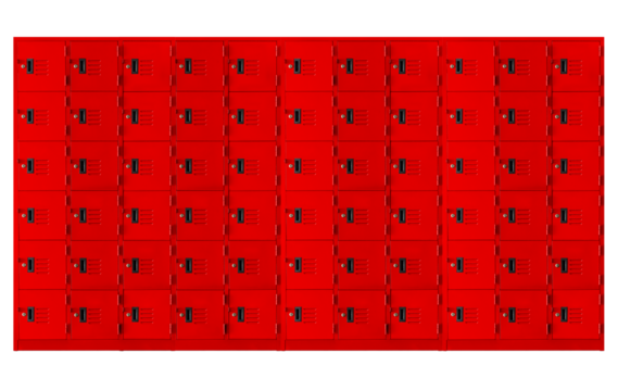 Red locker box or gym locker inside the room PNG transparent