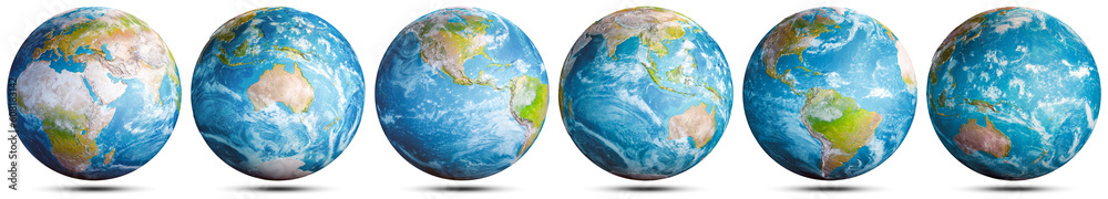 Wall mural globe planet earth set