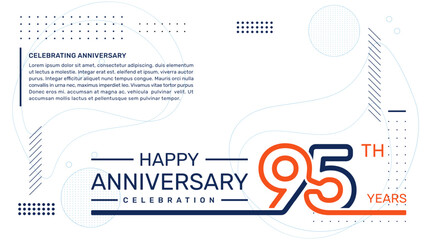95th anniversary template design with abstract background, vector template