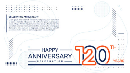 120th anniversary template design with abstract background, vector template