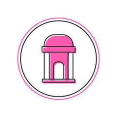 Filled outline Old crypt icon isolated on white background. Cemetery symbol. Ossuary or crypt for burial of deceased. Vector