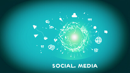 Social media icons background
