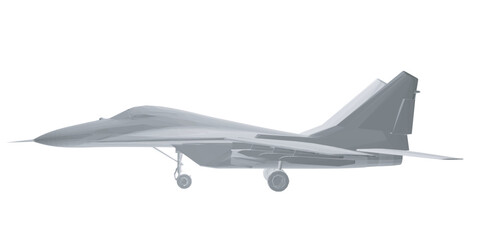Military fighter jet polygonal. Vector art illustration of polygonal airplane. Modern war aircraft. Supersonic speed. 3D..