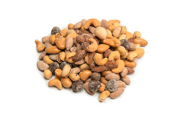  A group of almonds, pistachios, walnuts, macadamia, cashews.