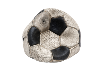 Old football ball isolated on transparent background