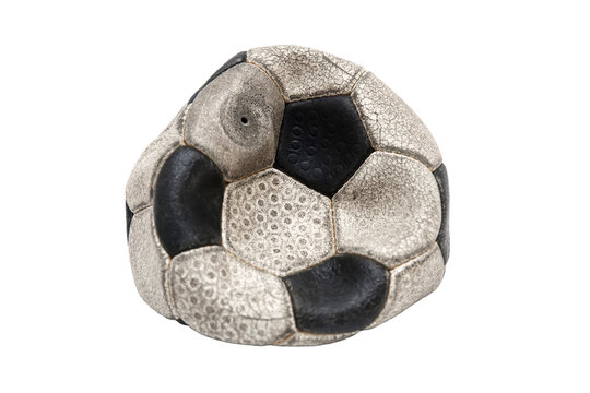 Old football ball isolated on transparent background