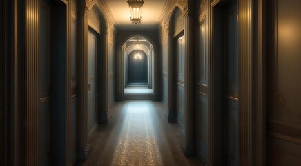 Perspective view of a grand corridor [AI Generated]