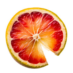 slice of grapefruit isolated on transparent background cutout