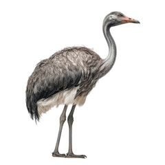 Fototapeta premium grey crowned crane isolated on transparent background cutout