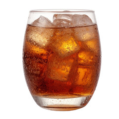 glass of cola isolated on transparent background cutout