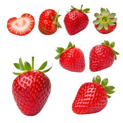 strawberry isolated on transparent background cutout